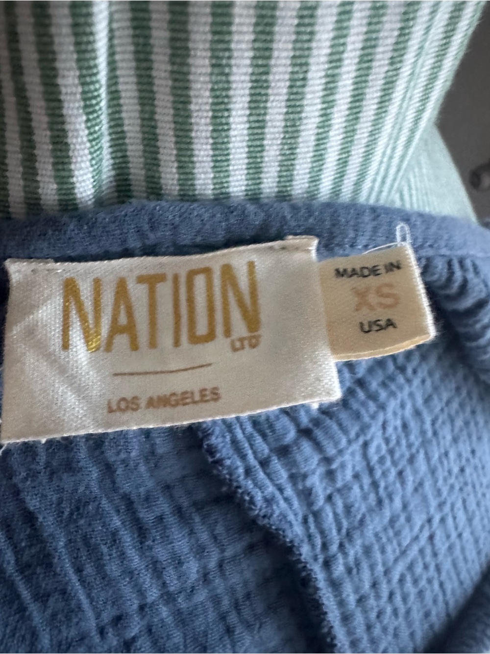 Nation LTD Blue Cotton Gauze Maxi Dress XS Made in USA - Picture 4 of 4